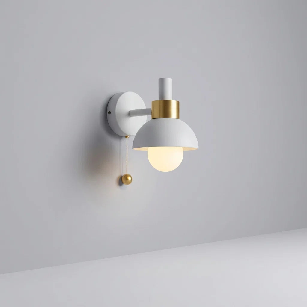 Children's Wall Sconce Pastel Shade Pull Switch