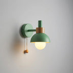Children's Wall Sconce Pastel Shade Pull Switch
