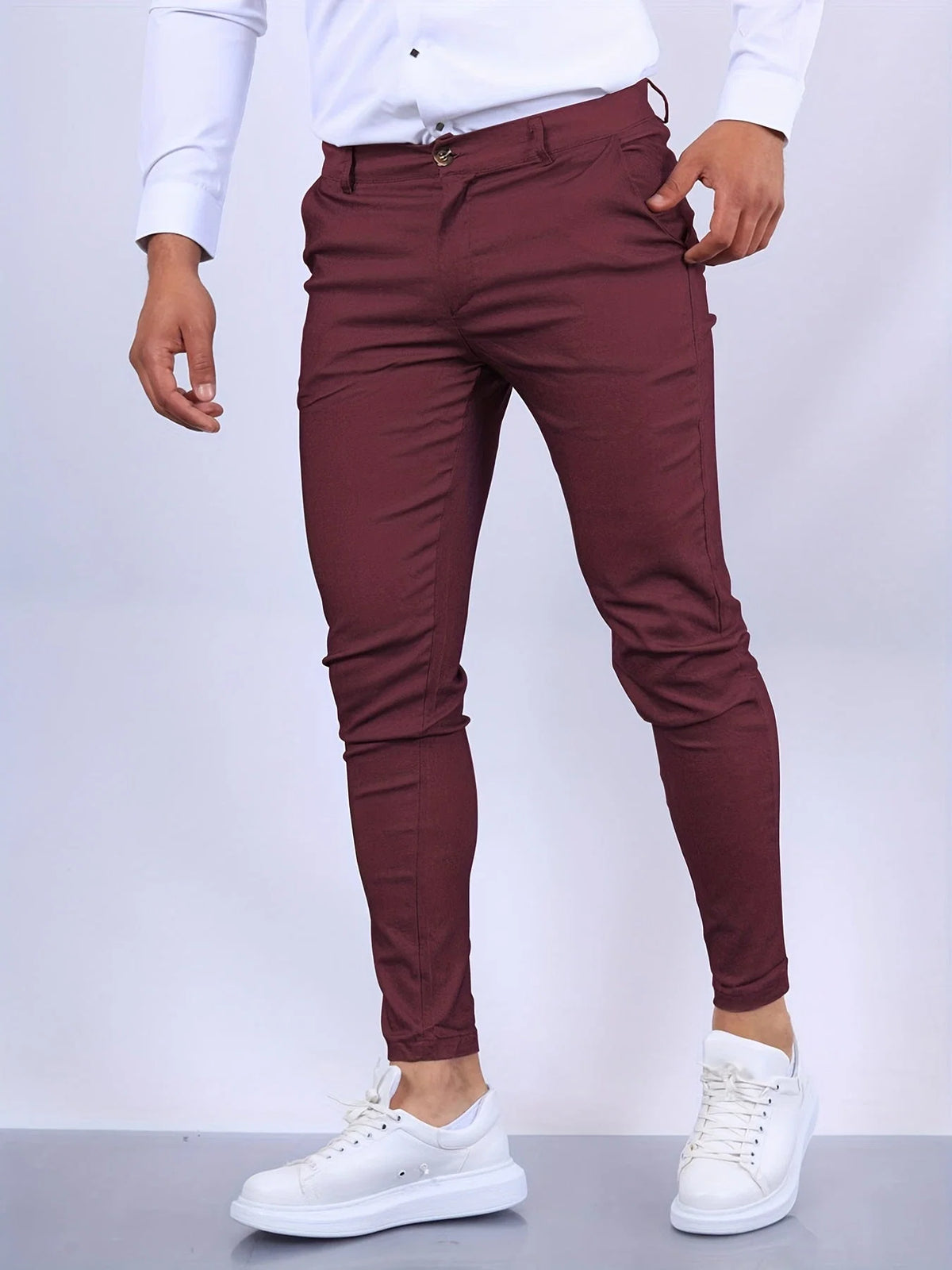 Chino Pants Slim Tailored Fit Soft Stretch Fabric