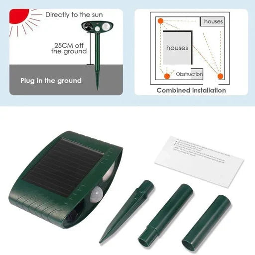Chipmunk Repeller Solar Powered & Motion-Activated 30-Foot Coverage