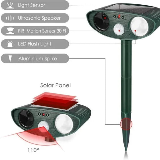 Chipmunk Repeller Solar Powered & Motion-Activated 30-Foot Coverage