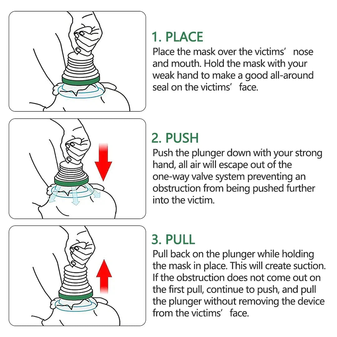 Choking Rescue Device Portable Silicone Mask & Manual Suction