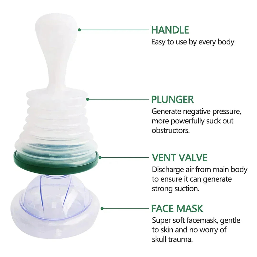 Choking Rescue Device Portable Silicone Mask & Manual Suction