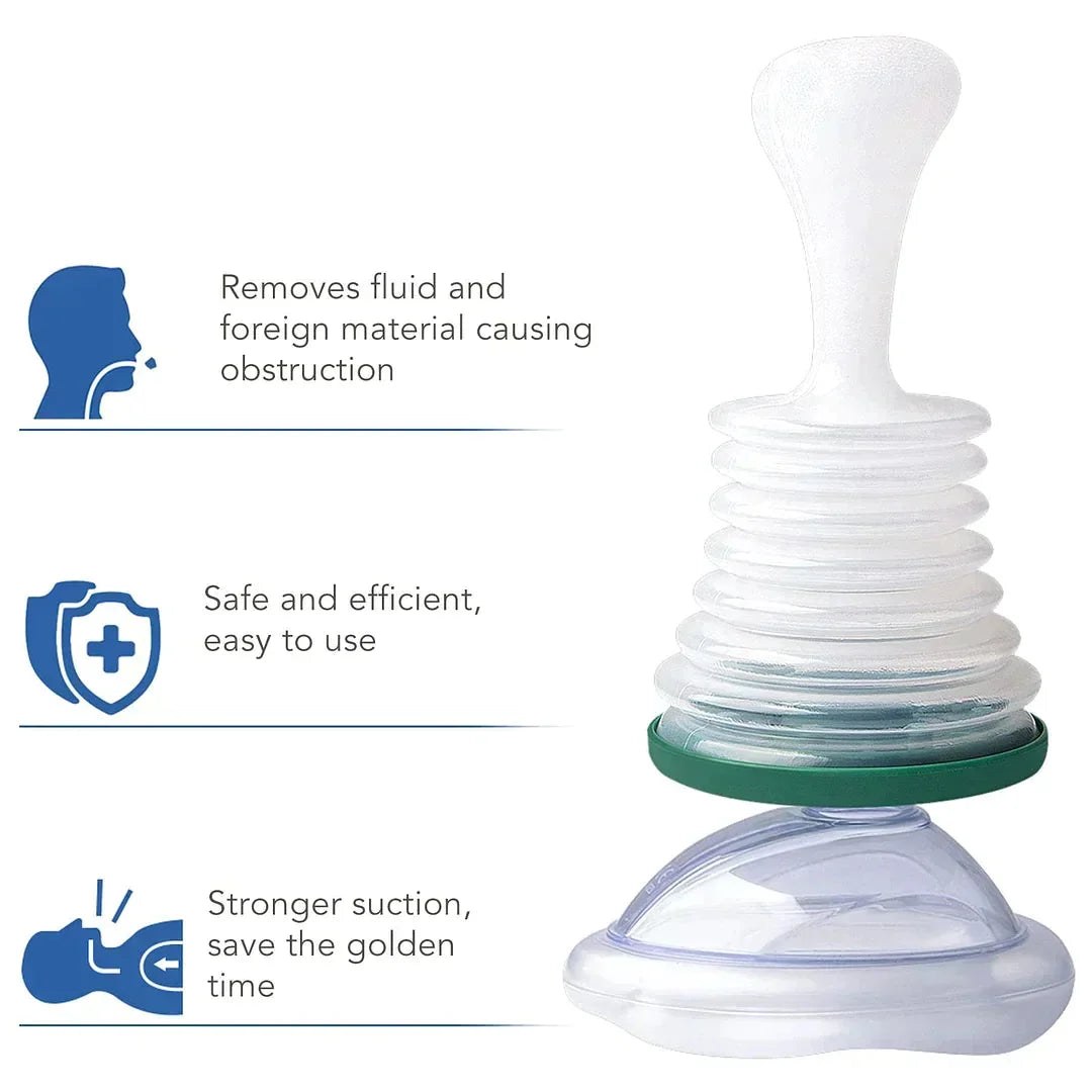 Choking Rescue Device Portable Silicone Mask & Manual Suction