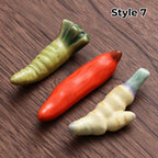 Chopstick Rest Set Handcrafted Ceramic Hand-Painted Set of 3