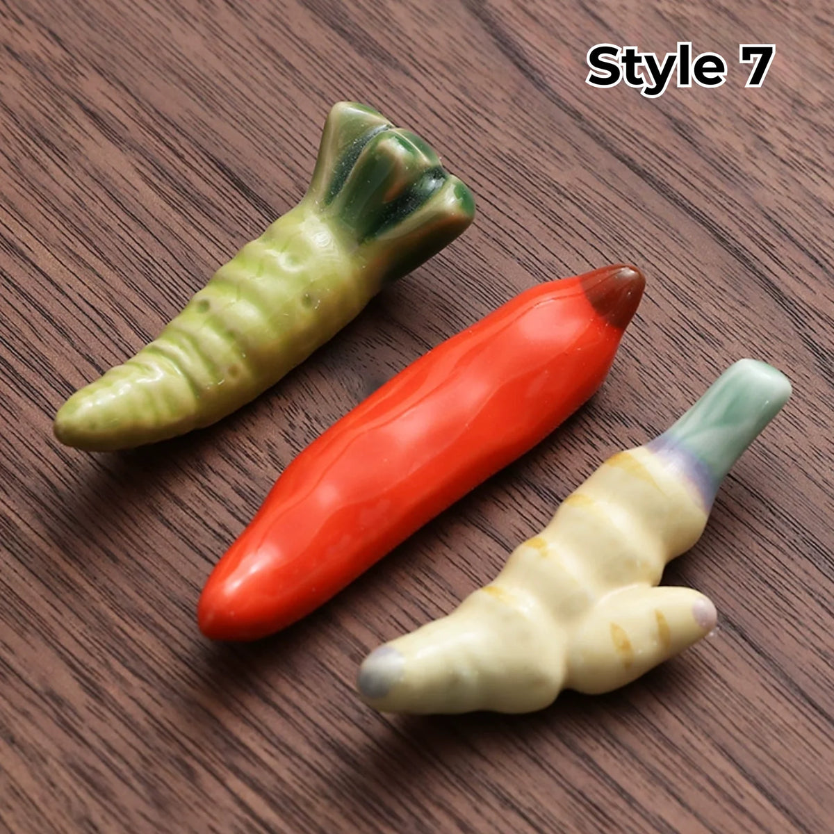 Chopstick Rest Set Handcrafted Ceramic Hand-Painted Set of 3