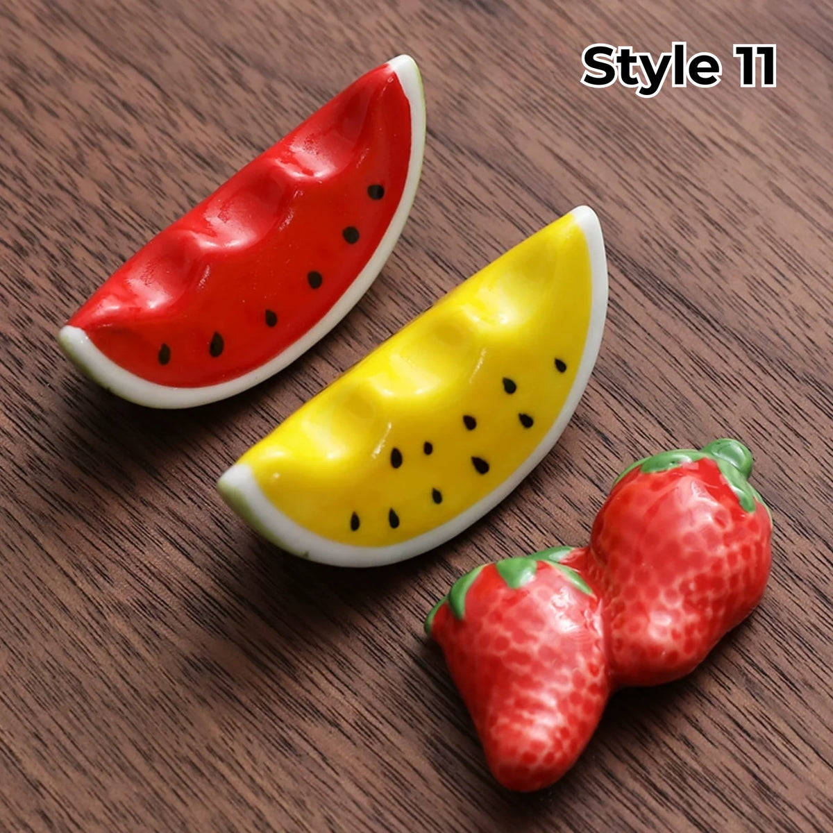 Chopstick Rest Set Handcrafted Ceramic Hand-Painted Set of 3