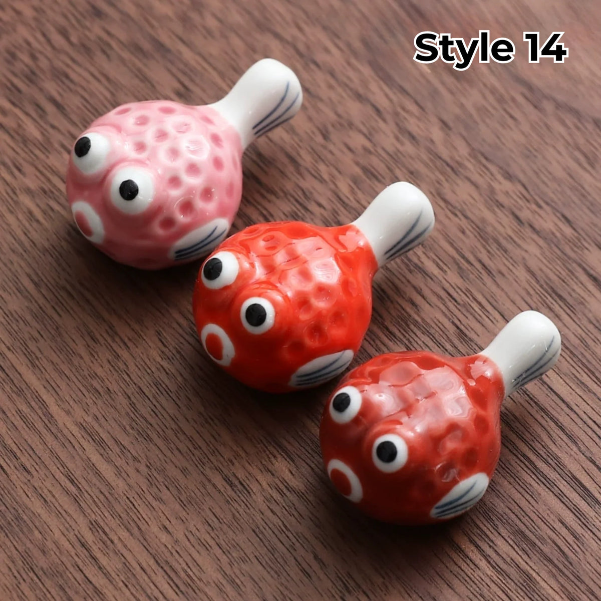 Chopstick Rest Set Handcrafted Ceramic Hand-Painted Set of 3
