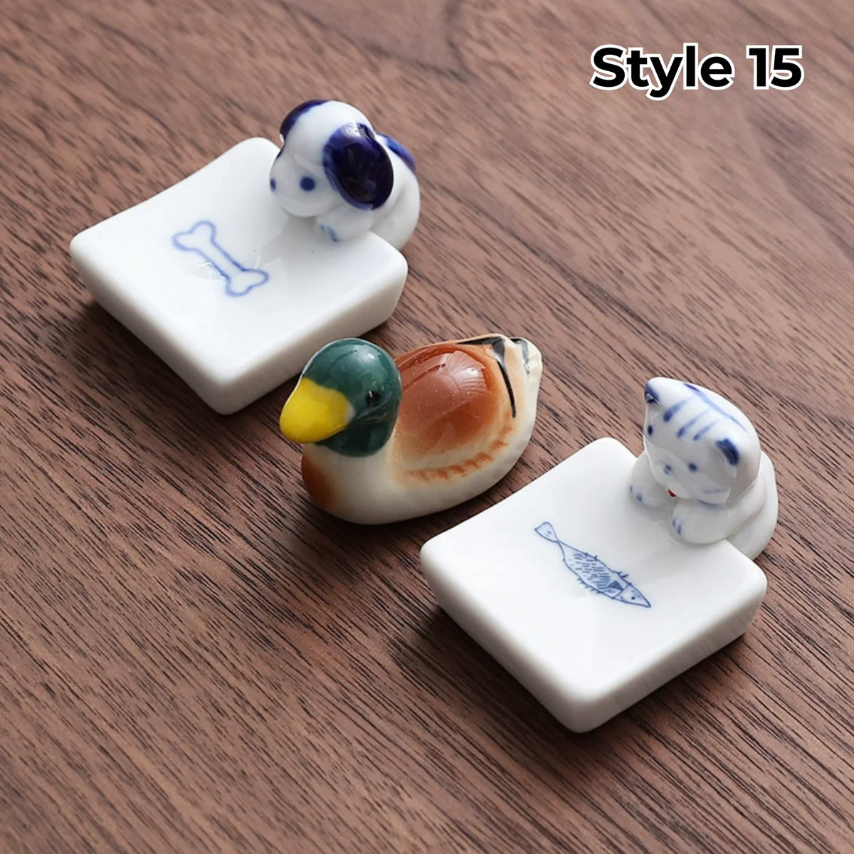 Chopstick Rest Set Handcrafted Ceramic Hand-Painted Set of 3