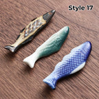 Chopstick Rest Set Handcrafted Ceramic Hand-Painted Set of 3