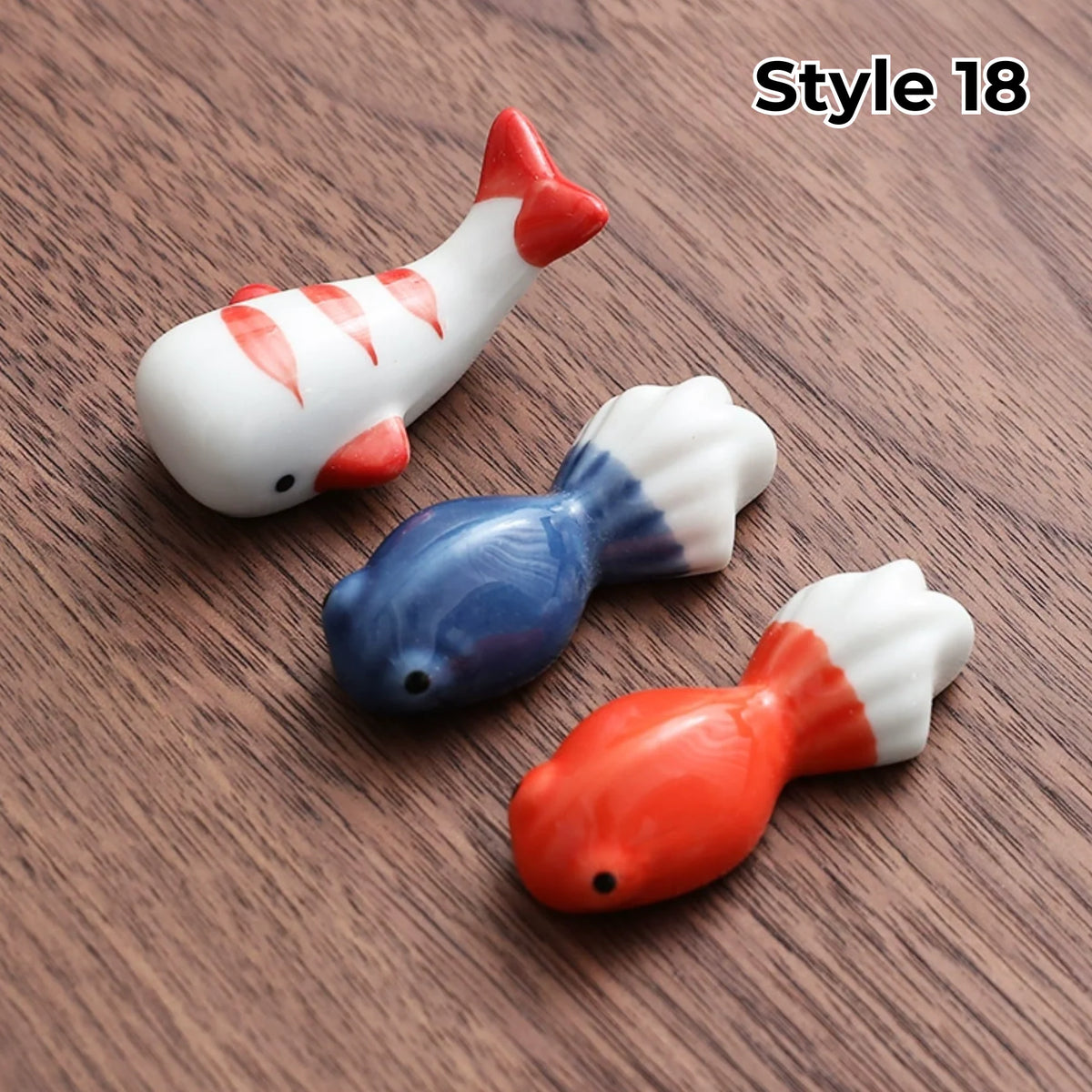 Chopstick Rest Set Handcrafted Ceramic Hand-Painted Set of 3