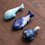 Chopstick Rest Set Handcrafted Ceramic Hand-Painted Set of 3