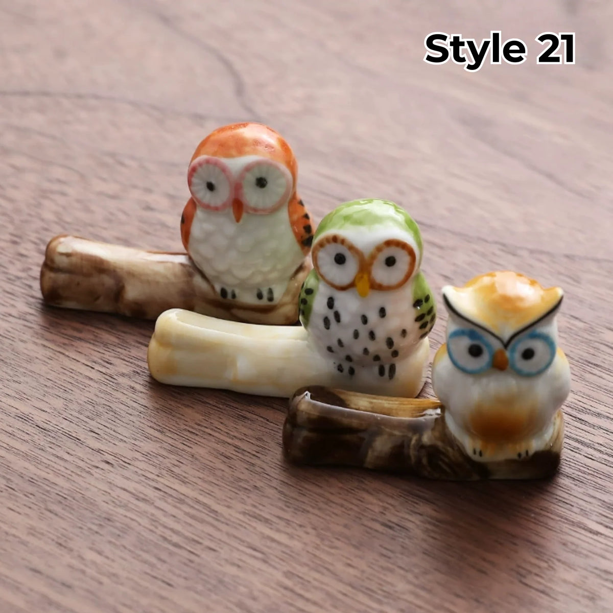 Chopstick Rest Set Handcrafted Ceramic Hand-Painted Set of 3