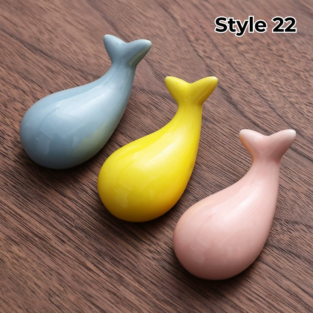 Chopstick Rest Set Handcrafted Ceramic Hand-Painted Set of 3