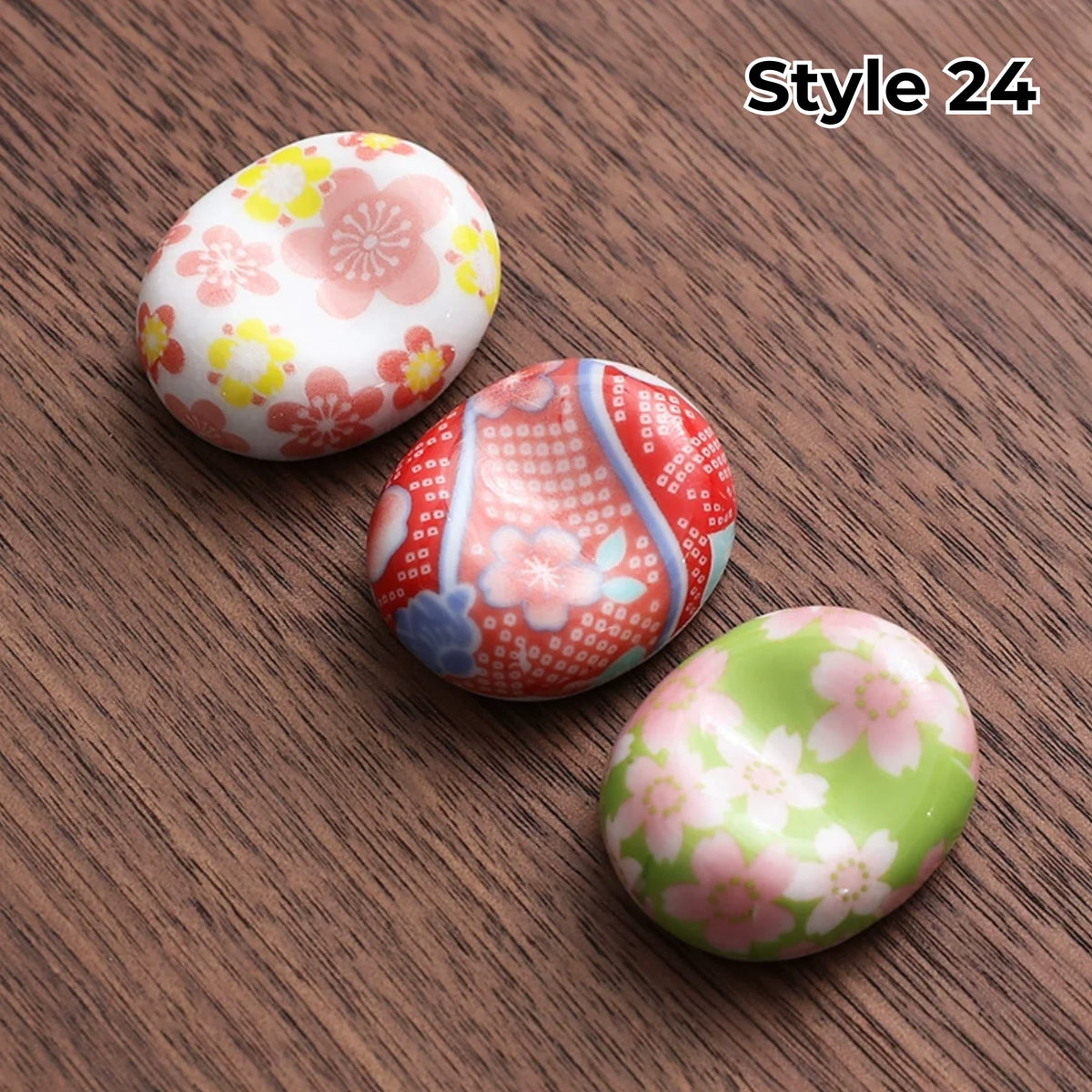 Chopstick Rest Set Handcrafted Ceramic Hand-Painted Set of 3