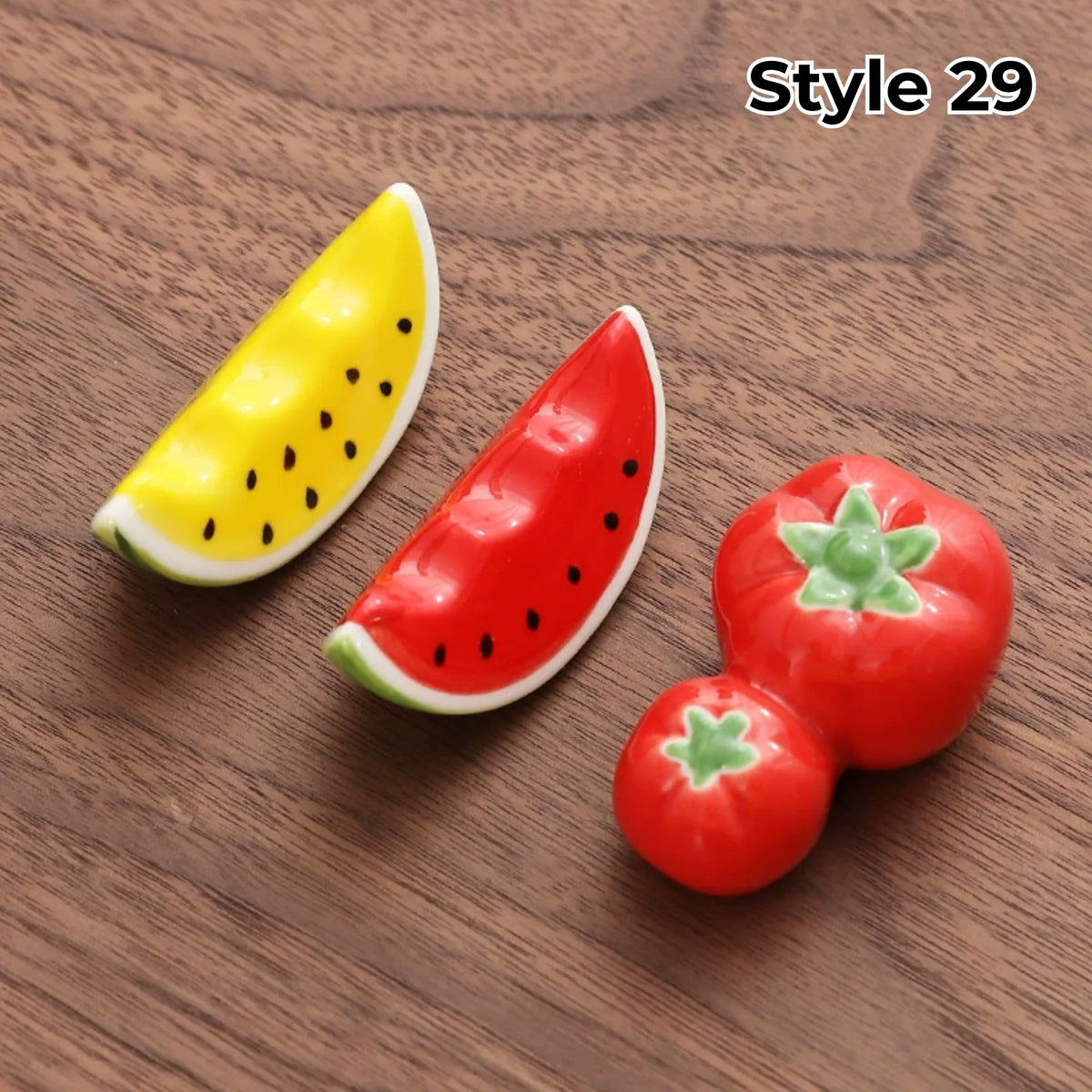 Chopstick Rest Set Handcrafted Ceramic Hand-Painted Set of 3