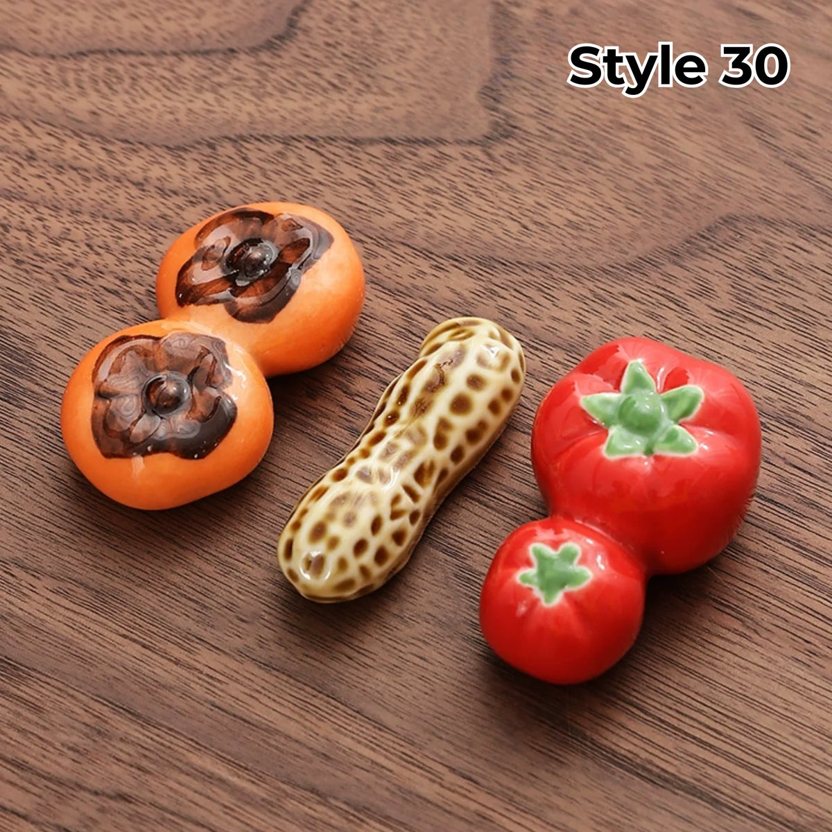 Chopstick Rest Set Handcrafted Ceramic Hand-Painted Set of 3