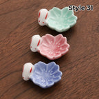 Chopstick Rest Set Handcrafted Ceramic Hand-Painted Set of 3