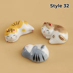 Chopstick Rest Set Handcrafted Ceramic Hand-Painted Set of 3