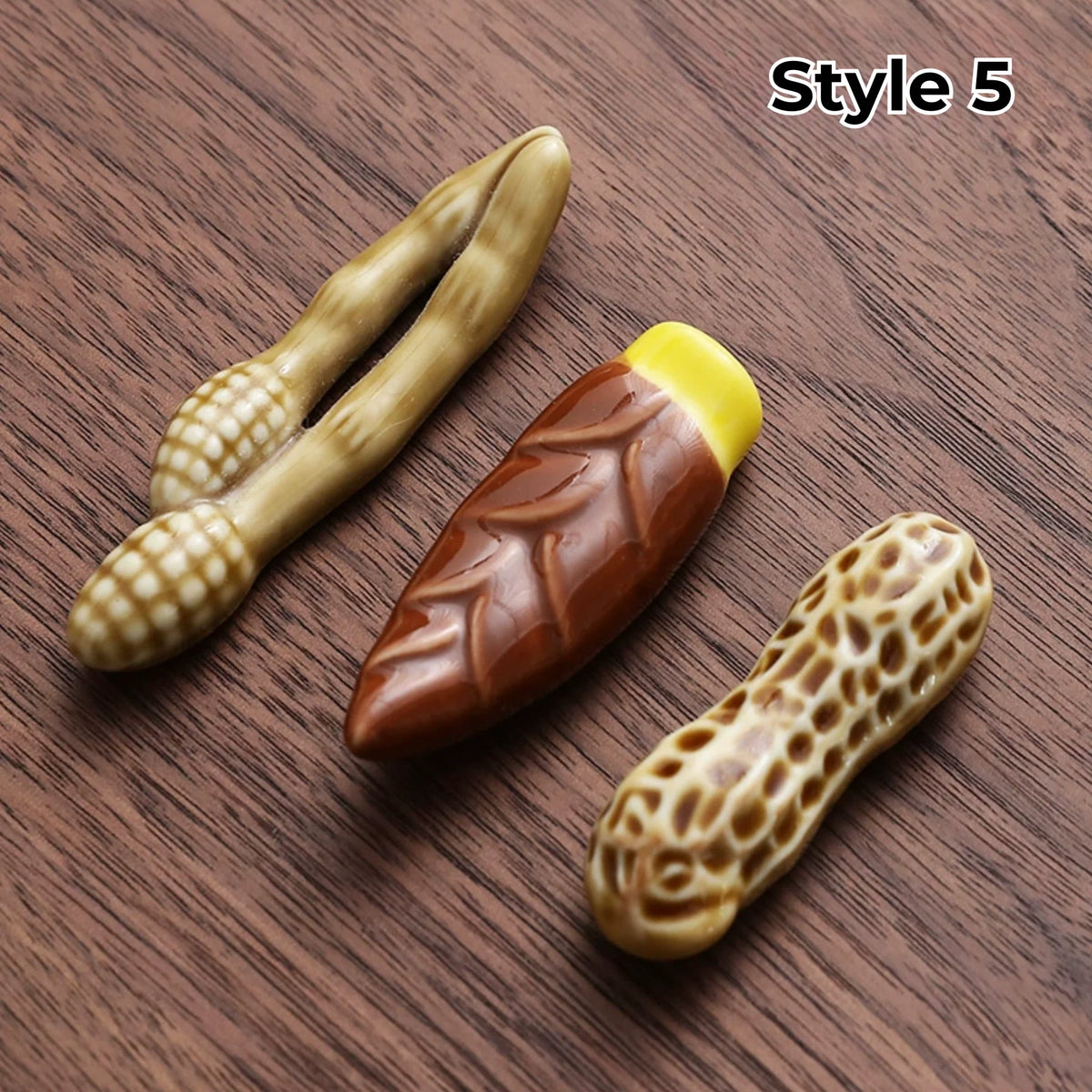Chopstick Rest Set Handcrafted Ceramic Hand-Painted Set of 3