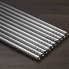 Chopstick Set Polished Stainless Steel Ergonomic Grip Dishwasher Safe