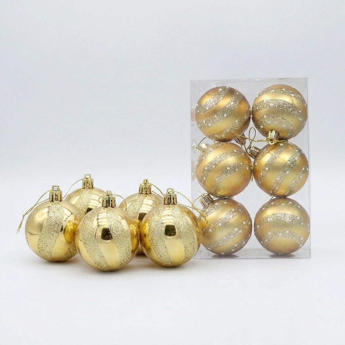 Christmas Bauble Set Snowflake Design Shatterproof Set of 6