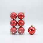 Christmas Bauble Set Snowflake Design Shatterproof Set of 6