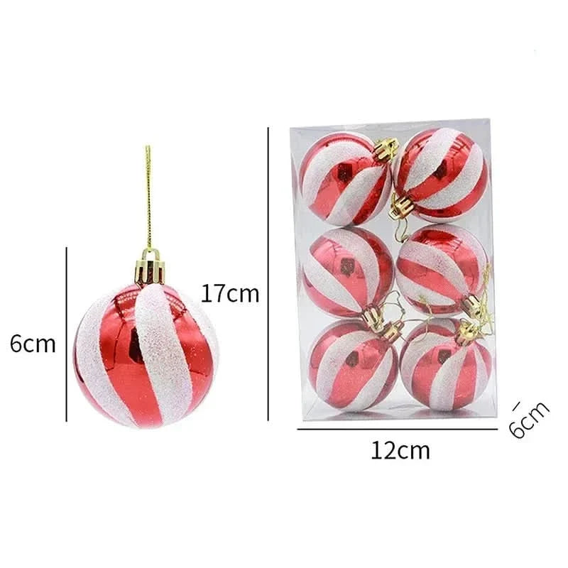 Christmas Bauble Set Snowflake Design Shatterproof Set of 6