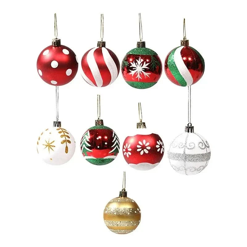 Christmas Bauble Set Snowflake Design Shatterproof Set of 6