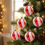 Christmas Bauble Set Snowflake Design Shatterproof Set of 6