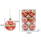 Christmas Bauble Set Snowflake Design Shatterproof Set of 6