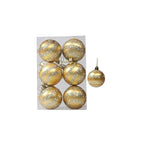 Christmas Bauble Set Snowflake Design Shatterproof Set of 6