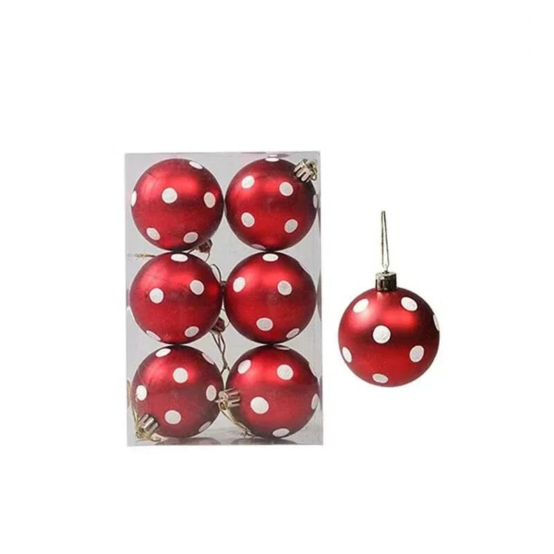 Christmas Bauble Set Snowflake Design Shatterproof Set of 6