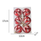 Christmas Bauble Set Snowflake Design Shatterproof Set of 6