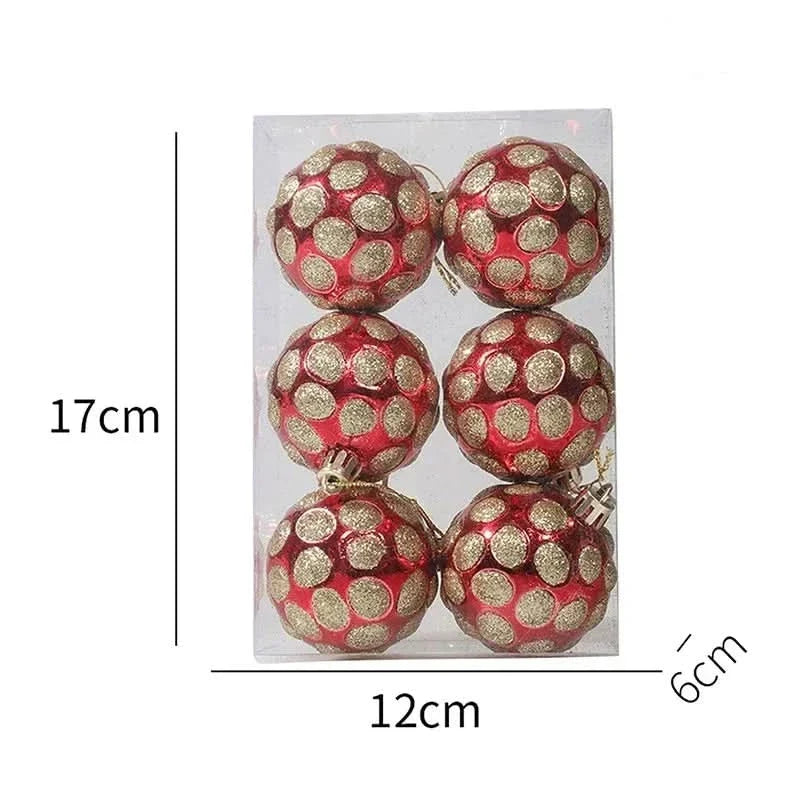 Christmas Bauble Set Snowflake Design Shatterproof Set of 6
