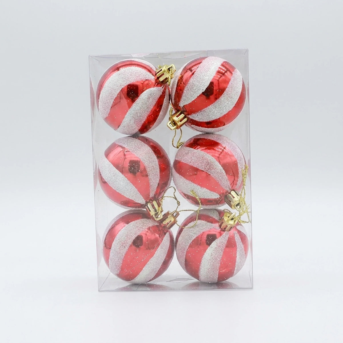 Christmas Bauble Set Snowflake Design Shatterproof Set of 6