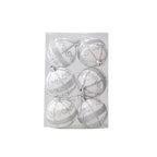 Christmas Bauble Set Snowflake Design Shatterproof Set of 6