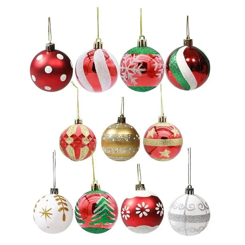 Christmas Bauble Set Snowflake Design Shatterproof Set of 6