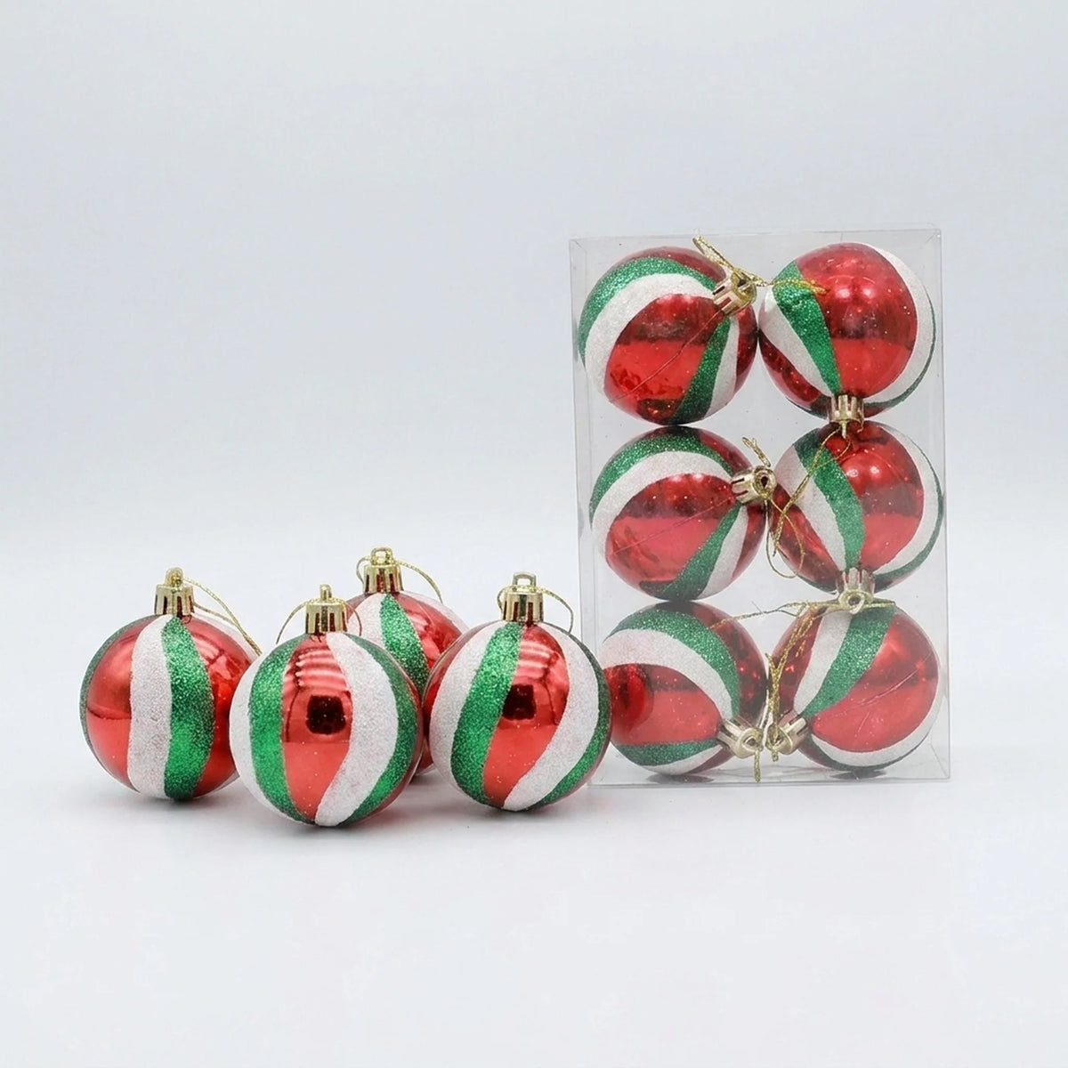 Christmas Bauble Set Snowflake Design Shatterproof Set of 6