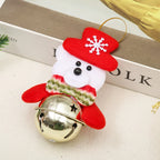 Christmas Bell Santa Motif Hanging Loop Durable Finish