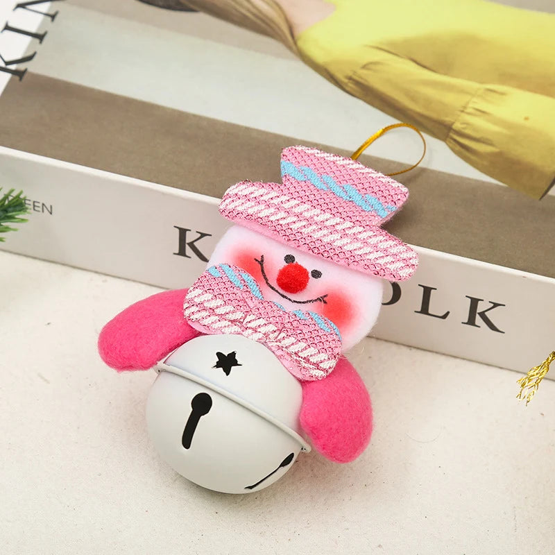 Christmas Bell Santa Motif Hanging Loop Durable Finish