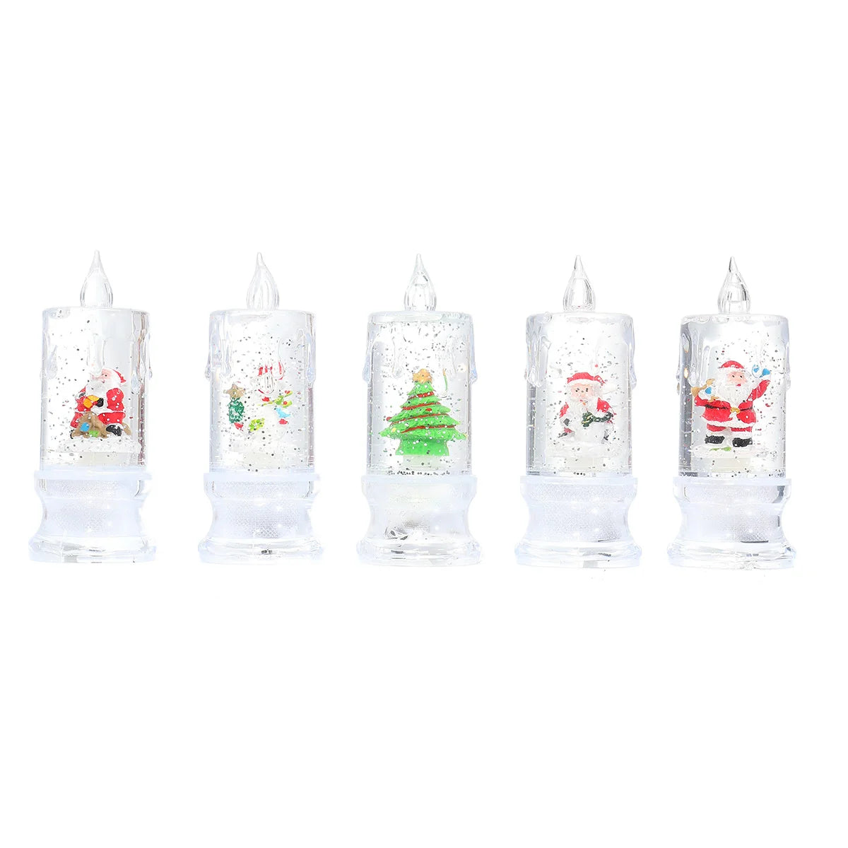 Christmas Candle Figurine LED Illuminated Battery-Free