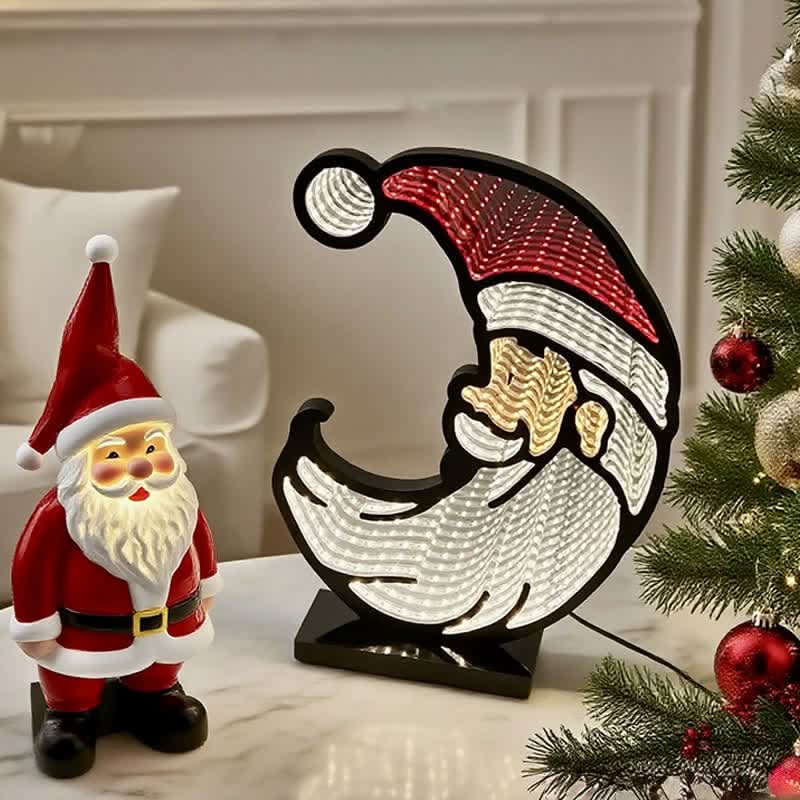 Christmas Decoration 3D Santa Infinity Light Warm Glow