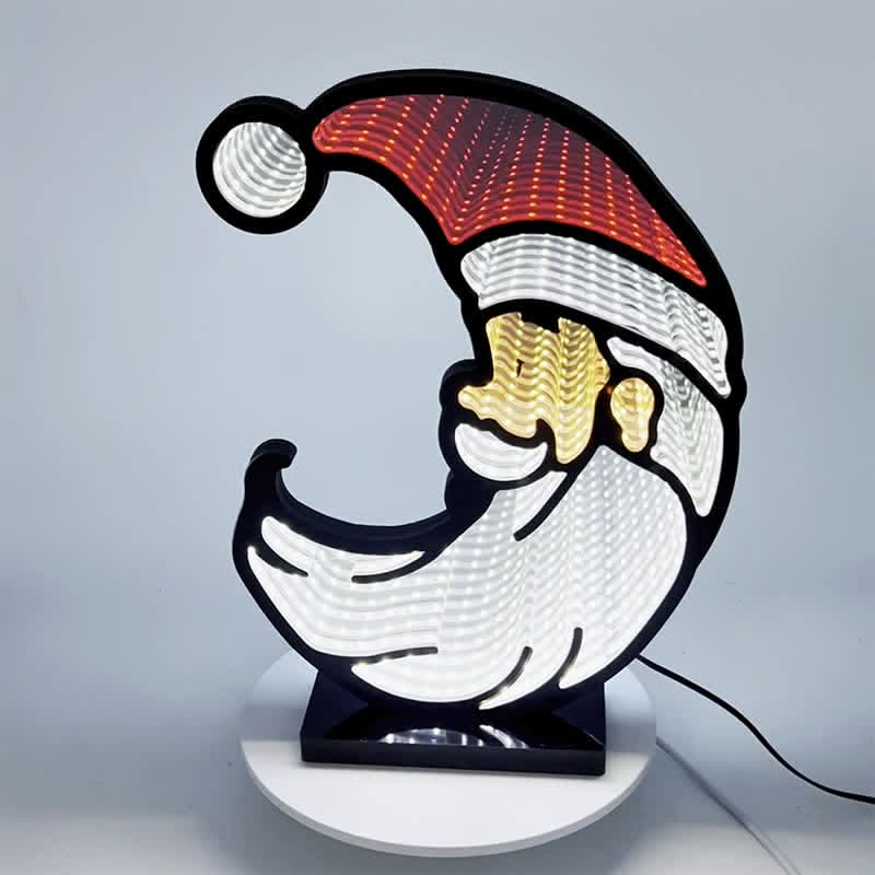 Christmas Decoration 3D Santa Infinity Light Warm Glow