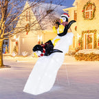 Christmas Decoration Penguin Ice Skating Scene Pre-Lit 130 LEDs
