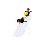 Christmas Decoration Penguin Ice Skating Scene Pre-Lit 130 LEDs