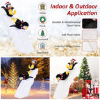 Christmas Decoration Penguin Ice Skating Scene Pre-Lit 130 LEDs