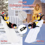Christmas Decoration Penguin Ice Skating Scene Pre-Lit 130 LEDs