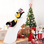 Christmas Decoration Penguin Ice Skating Scene Pre-Lit 130 LEDs