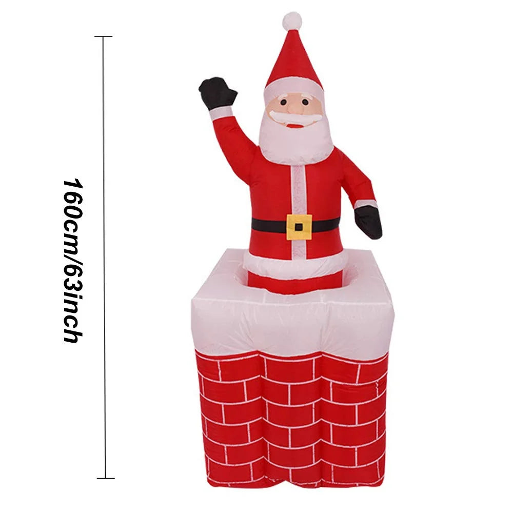 Christmas Decoration Santa Peeking Chimney Indoor & Outdoor Weather-Resistant